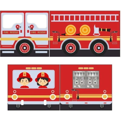 Dětský závěs k posteli 196,5x86,5 cm Fire Truck - Vipack