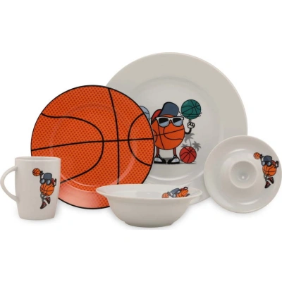 5dílný dětský porcelánový jídelní set Kütahya Porselen Basketball