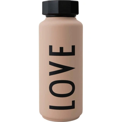 Tmavě růžová termo láhev Design Letters Love, 500 ml