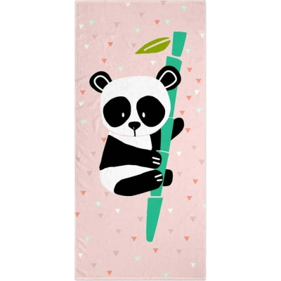 Světle růžová dětská osuška 150x70 cm Panda – Moshi Moshi