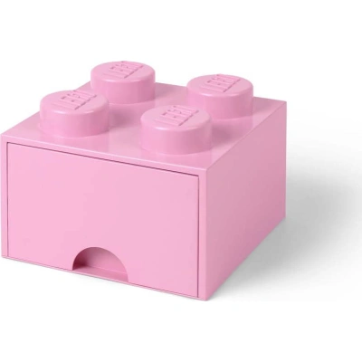 Světle růžový úložný box čtverec LEGO®