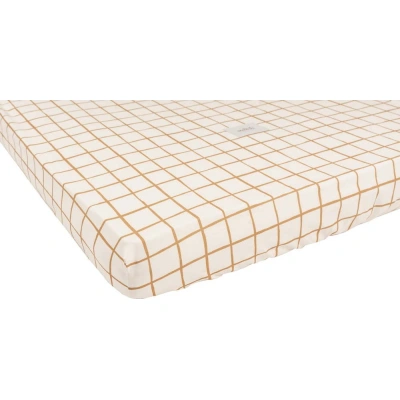 Napínací bavlněné dětské prostěradlo do postýlky 60x120 cm Camel Check – Malomi Kids