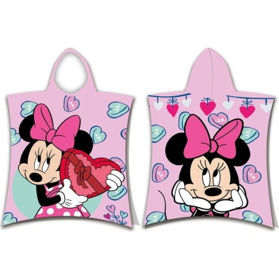 Růžové froté dětské pončo Minnie – Jerry Fabrics