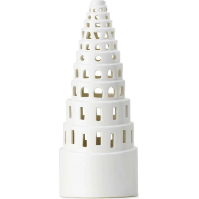 Bílý keramický vánoční svícen Kähler Design Lighthouse, ø 9 cm