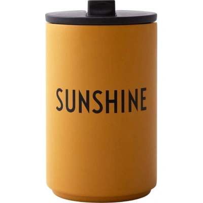 Hořčicový cestovní hrnek Design Letters Sunshine, 350 ml