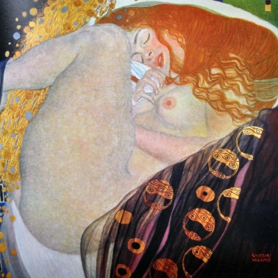 Obraz - reprodukce 45x45 cm Danae, Gustav Klimt – Fedkolor