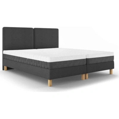 Tmavě šedá čalouněná dvoulůžková postel s roštem 160x200 cm Lotus – Mazzini Beds