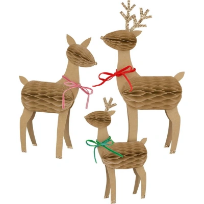 Vánoční figurky v sadě 3 ks Reindeer Family – Meri Meri