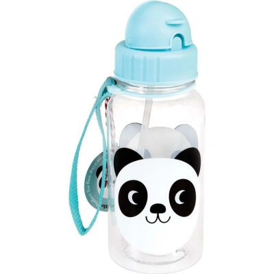 Modrá dětská láhev s brčkem Rex London Miko The Panda, 500 ml