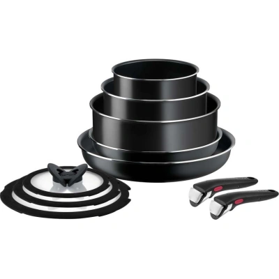 Hliníková sada nádobí 10 ks Ingenio Easy Cook & Clean Black – Tefal