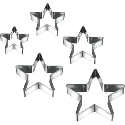 Sada 5 vykrajovátek ve tvaru hvězdiček Metaltex Cookie Cutters