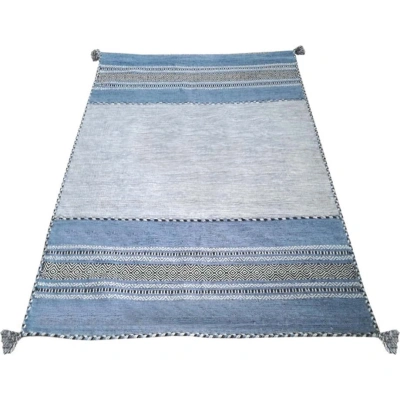 Modro-šedý bavlněný koberec Webtappeti Antique Kilim, 60 x 90 cm