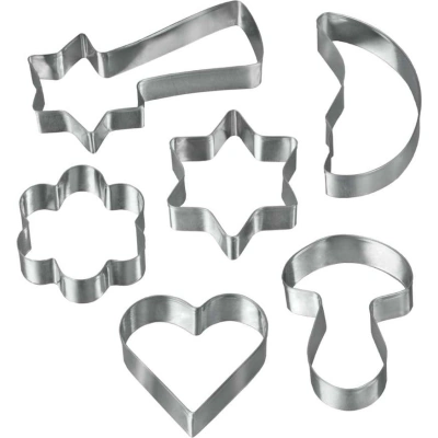 Sada 6 vykrajovátek z nerezové oceli Metaltex Cookie Cutters