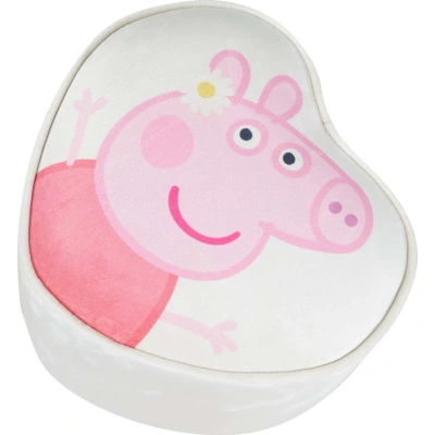 Bílý sametový dětský puf Peppa Pig – Roba