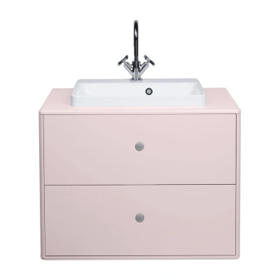 Růžová závěsná skříňka s umyvadlem bez baterie 80x62 cm Color Bath – Tom Tailor