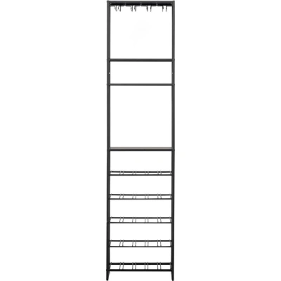 Černá kovová vinotéka počet na 25 lahví, 45x185 cm Reese – WOOOD