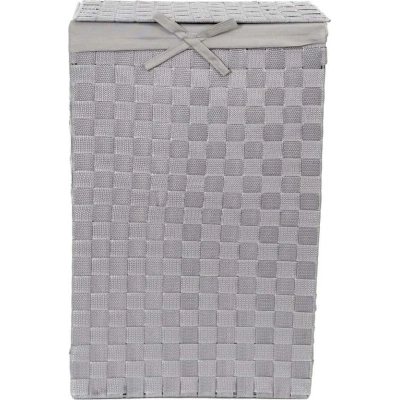 Šedý koš na prádlo s víkem Compactor Laundry Basket Linen, výška 60 cm