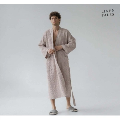 Béžový župan velikost L/XL Honeycomb – Linen Tales