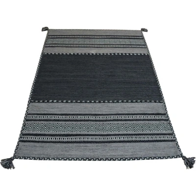 Tmavě šedý bavlněný koberec Webtappeti Antique Kilim, 160 x 230 cm