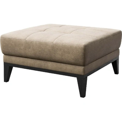 Béžová podnožka z imitace kůže MESONICA Musso Tufted