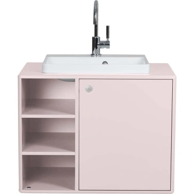 Růžová závěsná skříňka s umyvadlem bez baterie 80x62 cm Color Bath – Tom Tailor