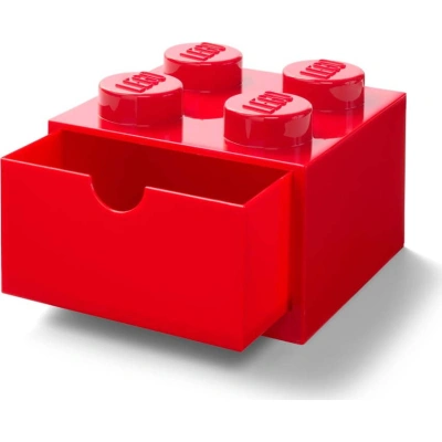 Červený stolní box se zásuvkou LEGO®, 15 x 16 cm