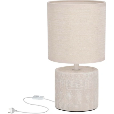 Béžová stolní lampa s textilním stínidlem (výška 26 cm) Dina – Candellux Lighting