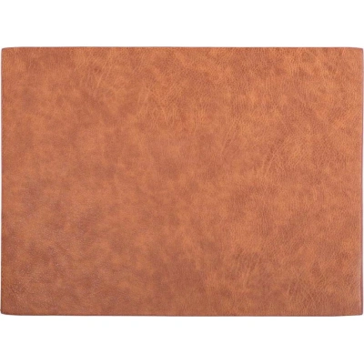 Oranžovohnědé prostírání z imitace kůže ZicZac Troja Rectangle, 33 x 45 cm