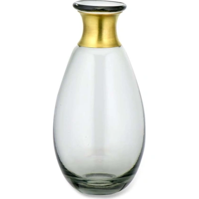 Šedá skleněná váza Nkuku Miza, výška 14 cm