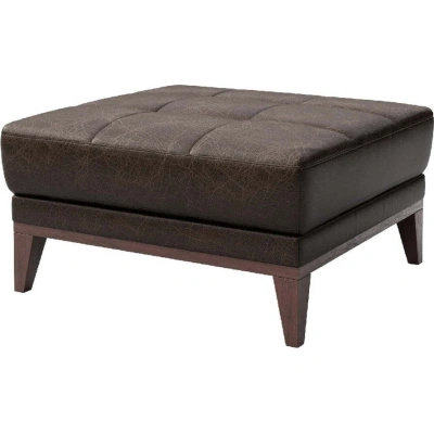 Tmavě hnědá kožená podnožka MESONICA Musso Tufted