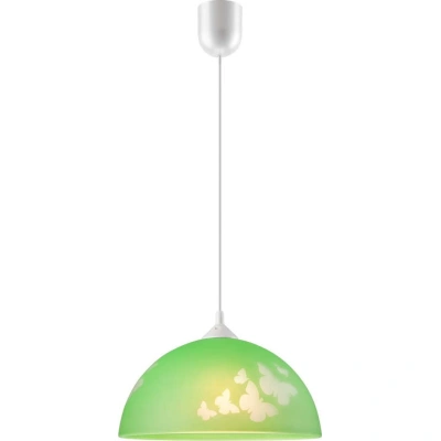 Zelené dětské svítidlo se skleněným stínidlem ø 30 cm Mariposa – LAMKUR