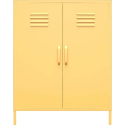 Žlutá kovová skříňka Novogratz Cache, 80 x 102 cm