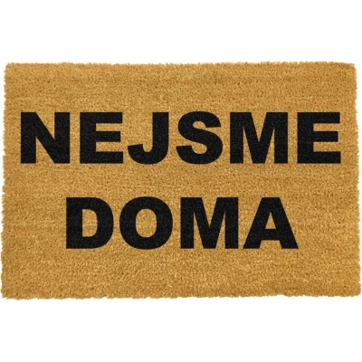 Rohožka z přírodního kokosového vlákna Artsy Doormats Nejsme doma, 40 x 60 cm