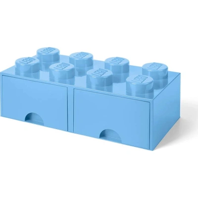 Světle modrý úložný box se dvěma šuplíky LEGO®