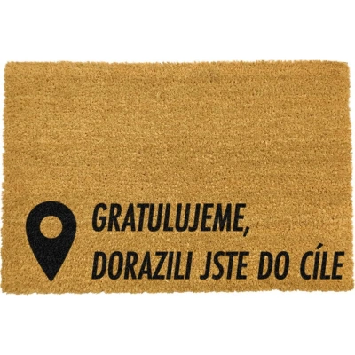 Rohožka z přírodního kokosového vlákna Artsy Doormats Cíl, 40 x 60 cm