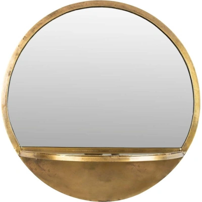 Nástěnné zrcadlo s poličkou ø 44 cm Feyza – White Label