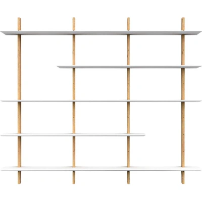 Modulární policový systém v dekoru dubu v bílo-přírodní barvě 224x190 cm Bridge – Tenzo