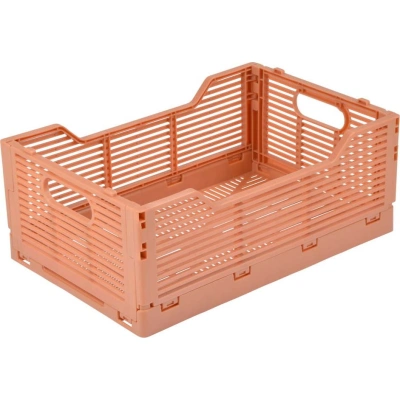 Plastový úložný box v lososové barvě 30x20x11.5 cm – Homéa