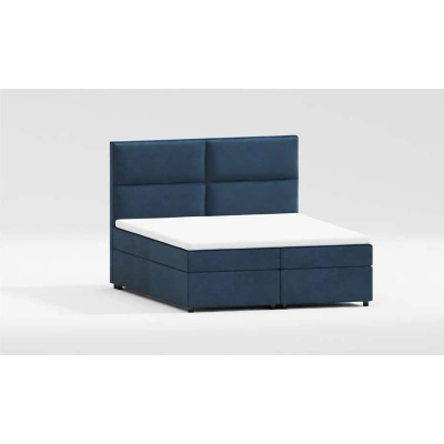 Tmavě modrá boxspring postel s úložným prostorem 140x200 cm – Ropez
