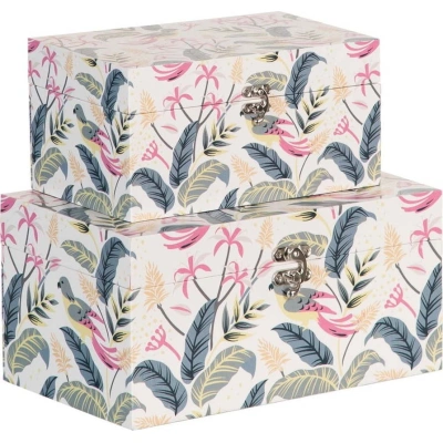Dekorativní úložné boxy v sadě 2 ks 30x18x15 cm Birds – Ixia