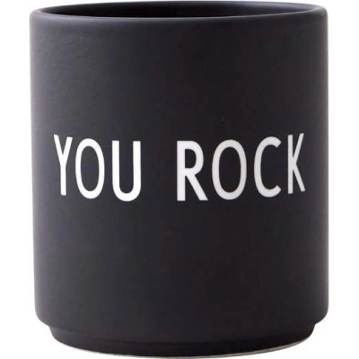 Černý porcelánový hrnek 300 ml You Rock – Design Letters