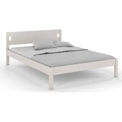 Bílá dvoulůžková postel z borovicového dřeva 160x200 cm Laxbaken – Skandica