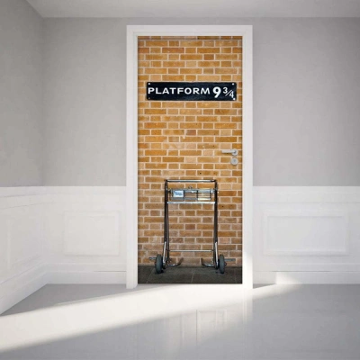 Adhezivní samolepka na dveře Ambiance Harry Potter Platform, 83 x 204 cm