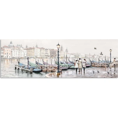 Obraz Styler Canvas Watercolor Venezia Gondole, 45 x 140 cm