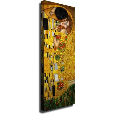 Nástěnná reprodukce na plátně Gustav Klimt The Kiss, 30 x 80 cm