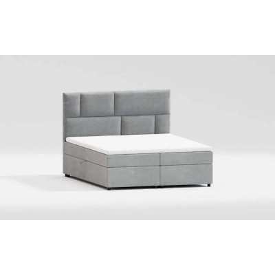 Světle šedá boxspring postel s úložným prostorem 200x200 cm Lola – Ropez