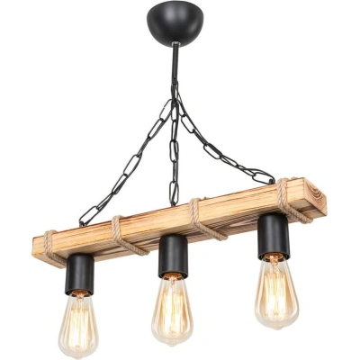 Stropní svítidlo v černo-přírodní barvě 10.5x48.5 cm – Squid Lighting