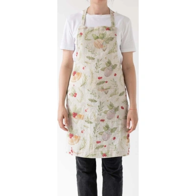 Vánoční lněná zástěra Linen Tales Daily Apron Jingle Bells, 80 x 55 cm