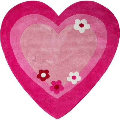 Růžový dětský koberec 100x100 cm Love Heart – Premier Housewares