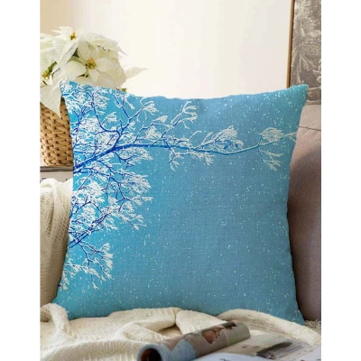 Modrý povlak na polštář s příměsí bavlny Minimalist Cushion Covers Winter Wonderland, 55 x 55 cm